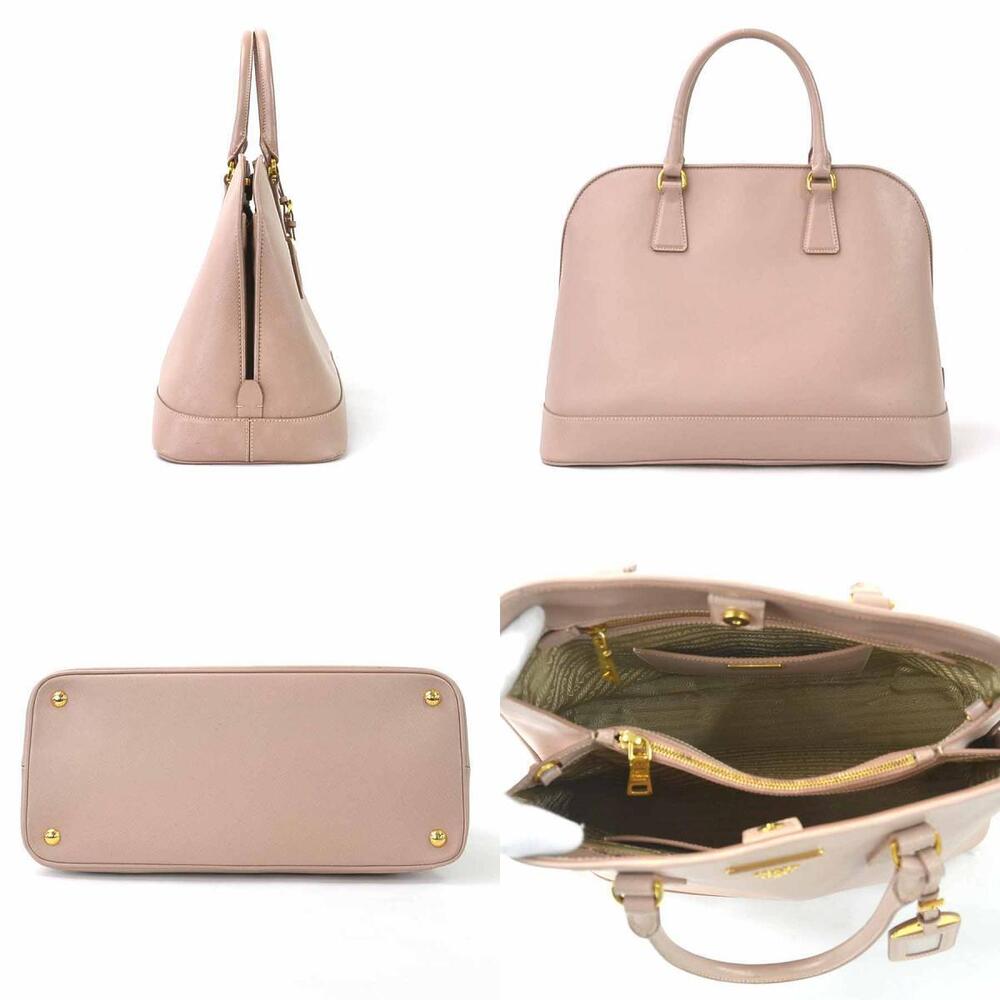 Prada Bag Pink Leather 2way Gold Beige Shoulder Gold Tan